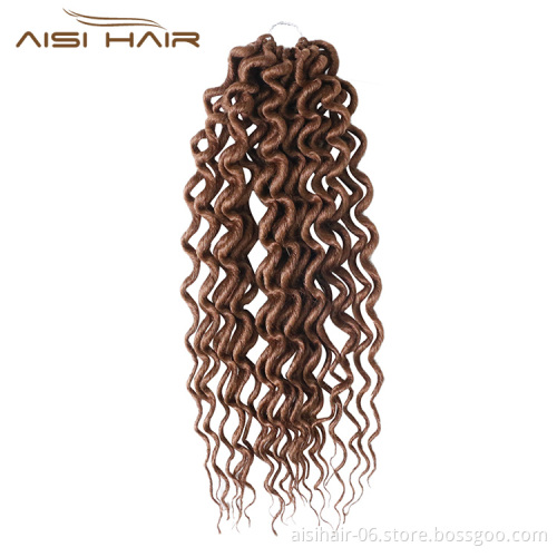 Aisi Hair Faux Locs Curly 18 Inch 24 Roots Afro Soft Crochet Braids Hair Extensions Bohemian Gypsy Locs Braids Hair